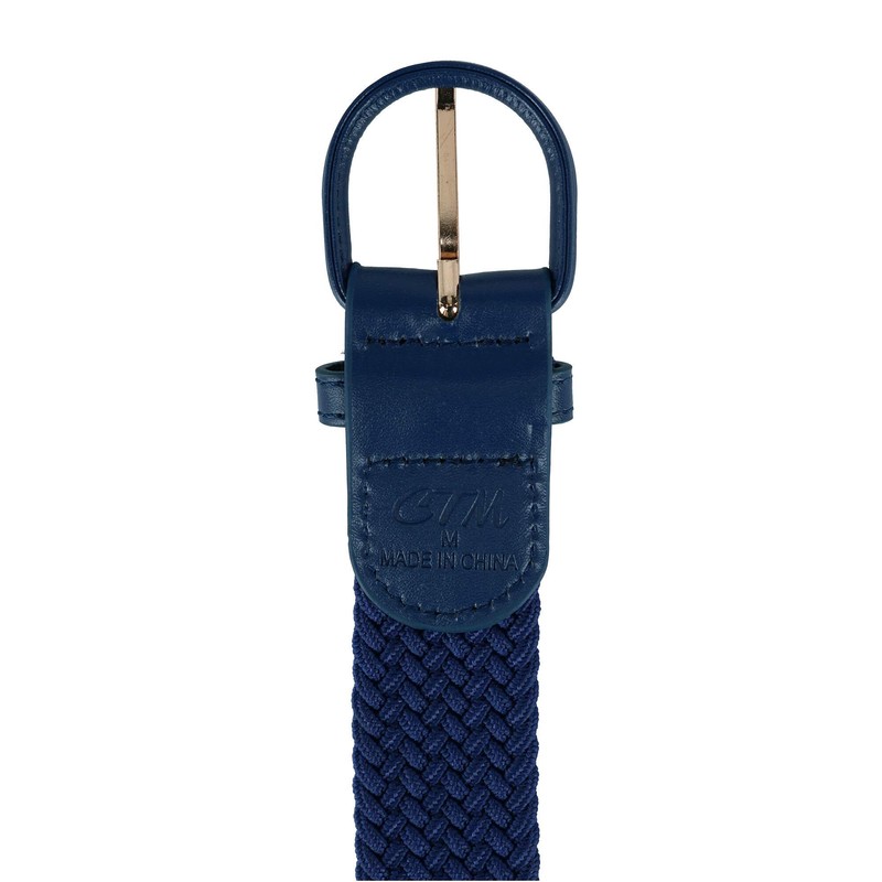 CTM Mens Elastic Braided Belt with Covered Buckle (Big &