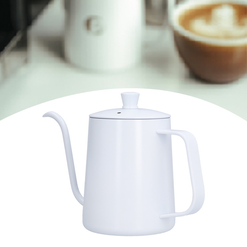 Coffee Kettle Stainless Steel Mini Portable White Thin Mouth Pour