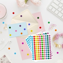 6000 Pieces Smiley Face Stickers, Small Happy Face Stickers, Round Happy Face Decals Colorful Mini Incentive Reward Stickers for Kids, Behavior Chart Sticker for Students Teachers Classroom Supplies