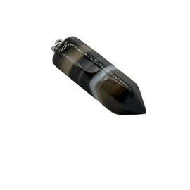 Natural Sardonyx Gemstone Chunky Single Terminated Point Pendant