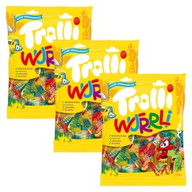 Trolli Wurrli Gummy Sweet Worms, 6 Irresistible Gummy Fruity Flavours, 150g - 3x Share Bags