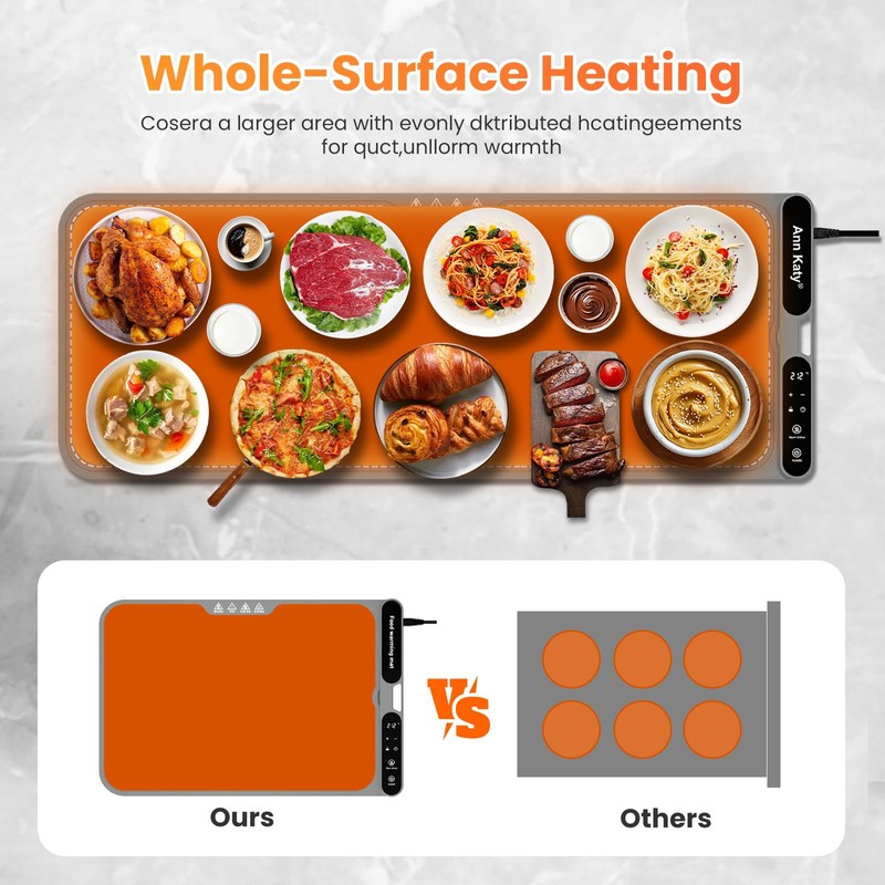 Ann Katy Food Warming Mat for Food XXXL 39"x15" 550W,Portable