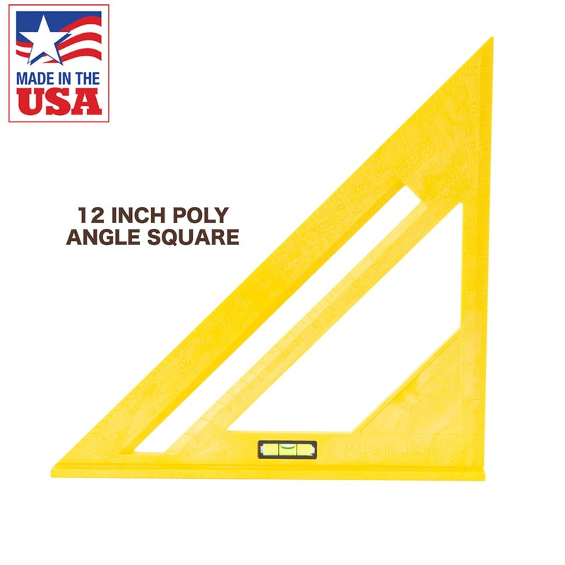 Mayes 20012 12-Inch Carpenter Square with Level Vial, Made in