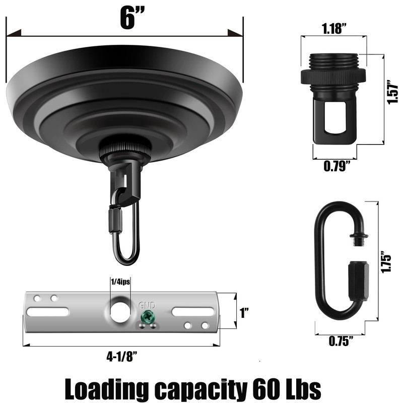 MAYOMAJO 6 Inch Light Canopy Kit with Heavy Duty, Replacement