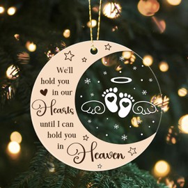 Baby Memorial Ornament, Infant Loss Ornament, Miscarriage Ornament, Baby Memorial Gift, Stillborn Baby Memorial Gifts, Angel Ornaments for Christmas Tree, Loss of Baby Sympathy Gifts for Mom/Dad (H50)