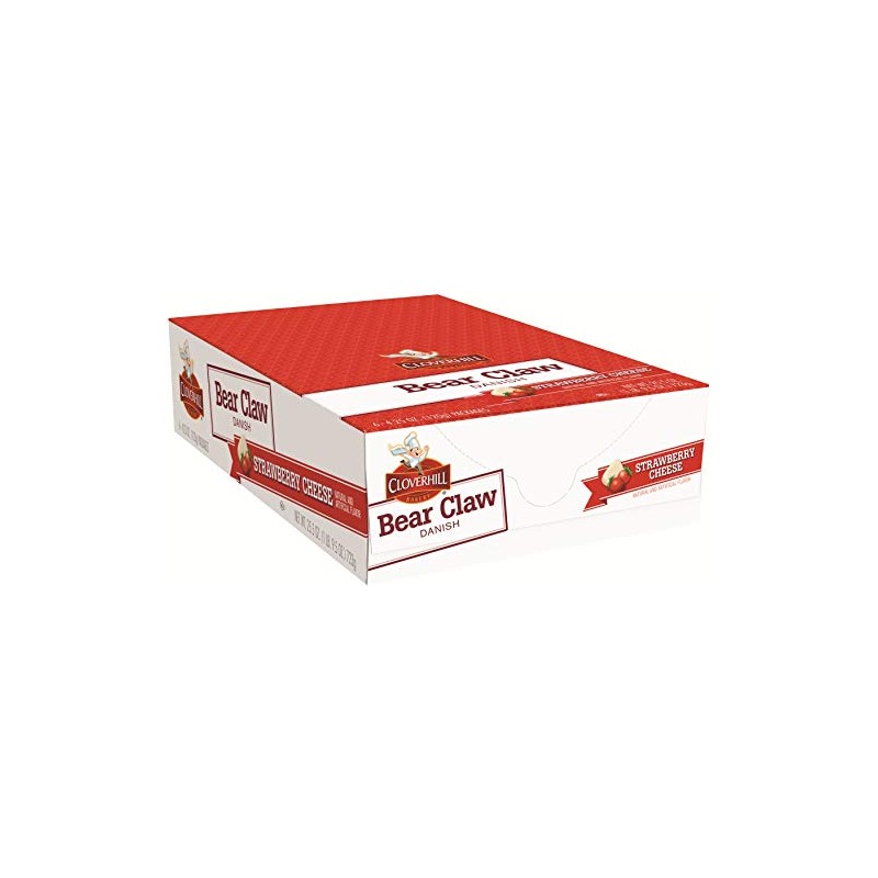 Cloverhill Bear Claw Strawberry Cheese Danish, 4.25 Ounce - 36