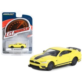 2021 Ford Mustang Mach 1, Yellow - Greenlight 13320F/48-1/64 Scale Diecast Car