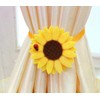 Ayygift 1 Pair Sunflower Curtain Magnetic Tiebacks Non-woven Fabric Countryside