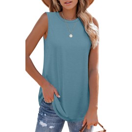 OFEEFAN Womens Tank Tops Dressy Casual Spring Tops for Women 2025 Womens Tunic Tops to Wear with Leggings XXL Greyblue