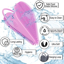 Avilana Silicone Face Scrubber- Dual Sided Manual Facial Cleansing Brush -Face Scrubber and Exfoliator- Deep Cleansing for All Skin Type (Gray)
