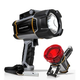 Durapower Rechargeable Spotlight with High Lumen, IP67 Waterproof Spotlight Flashlight, Long Lasting Portable Handheld Spot Light for Marine Boat Hunting