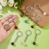 SUPERFINDINGS 8Pcs Gemstone Keychain Natural Crystal Bead Keychain Round Quartz