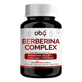 Berberina Hcl 97% 1000mg Potenciada Con Piperina Y Curcuma | Glucontrol | Oby Berberine Complex 60 capsulas | Vitaminas Mujer Y Hombre