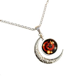 LEJAHAO Zodiac Sign Necklace Women Men with Charms Pendant Constellations Zodiac Sign Moon Star Rapper Luna Fashion Jewellery Necklace Simple Hip Hop Medallion Zodia Necklace Chains for Men Boys