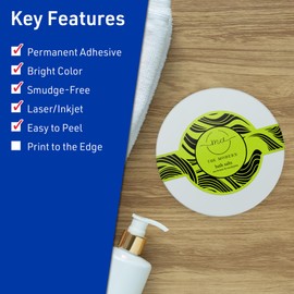 Avery Printable Cigar Labels with Sure Feed Technology, 2-3/8" x 8", Bright Green Labels, Laser/Inkjet, 240 Total, Great for Soap Labels and Jar Labels