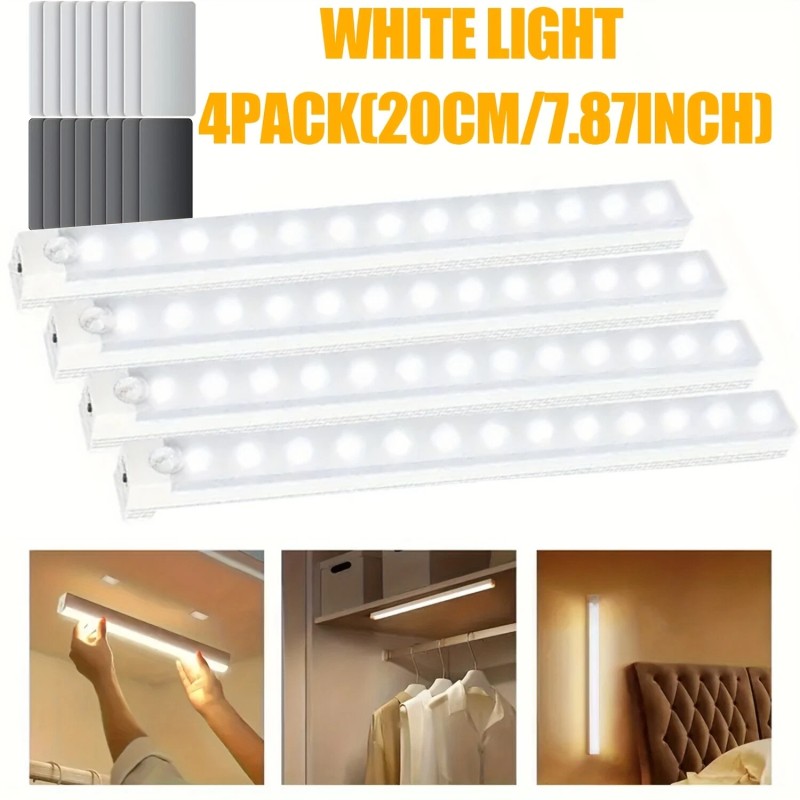 4pcs Motion Sensor Rechargeable Closet Lights