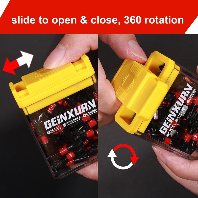 Geinxurn Impact Pozi Screwdriver Bits Set,90 Pcs 1" Magnetic (PZ1/PZ2/PZ3)