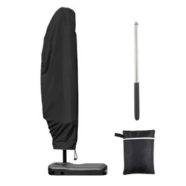 Victarvos Parasol Cover for Cantilever Parasol, 3 m 4 m, Protective Cover with Zip for Large Parasol with Telescopic Rod, UV-Anti-Waterproof Cover for Cantilever Parasol, 280 x 30/80/45 cm