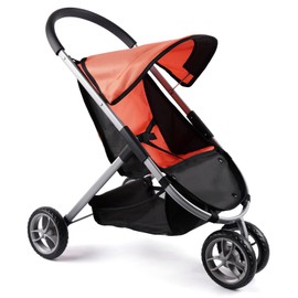 BABESIDE Baby Doll Stroller, 3 Wheel Jogger Stroller with Canopy for 12-17 Inches Dolls, Storage Underneath Foldable Design for Toddlers