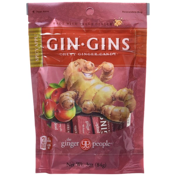 The Ginger People Ginger Chews, Spicy Apple, 3-Ounce Bag