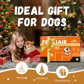 Zerbuger Dog Stairs with Furry Lids 18" H, 3-Step Wider Dog Steps with Storage for Small/Medium/Large Old Dogs Cats, Folding Sturdy Pet Stairs Climbing Bed Couch, Ramp for Car Up to 200 lbs, Khaki