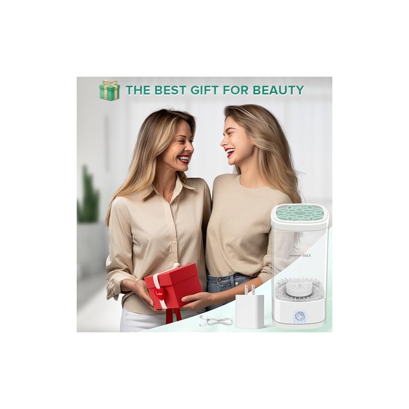 Electric Makeup Brush Cleaner Machine, Portable Cosmetic Brush Washer and