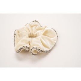 Violet and Brooks Embellished Scrunchie - Cream