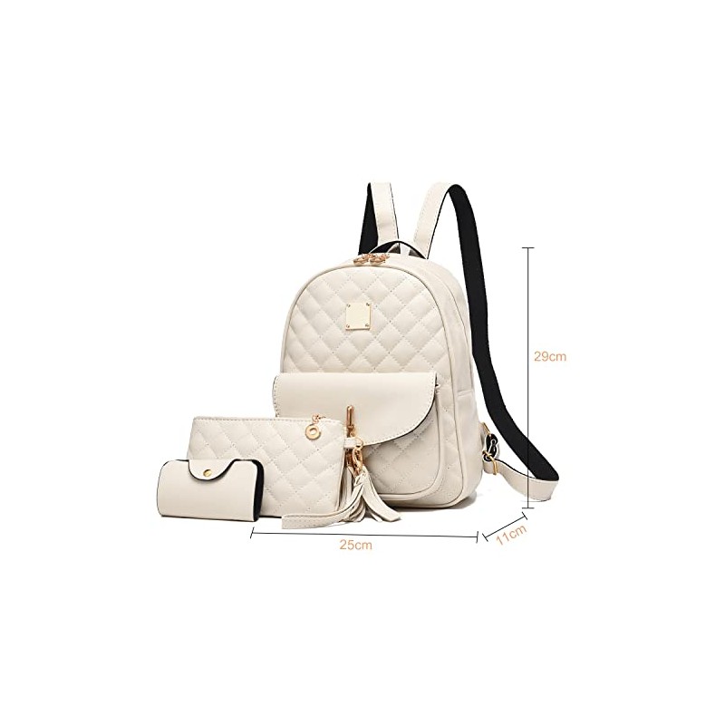 EVEOUT Women's Fashion Backpack PU Leather 3-PCS Backpack Casual Rucksack