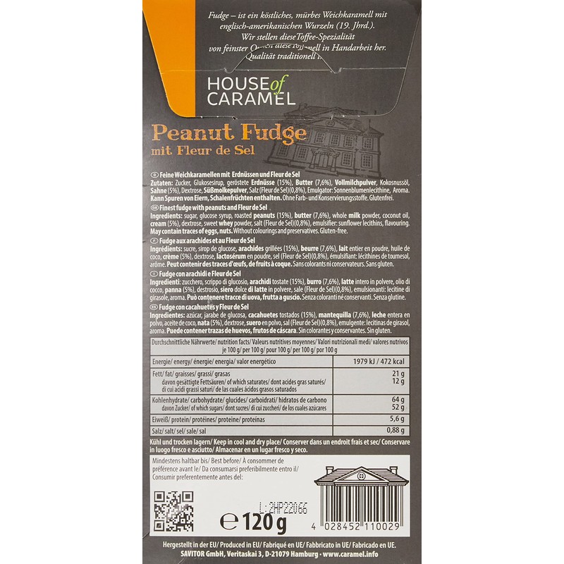 House of Caramel Peanut Fudge with Fleur de Sel, 120