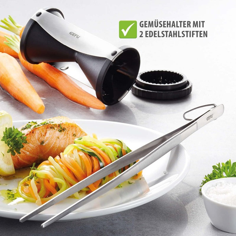 Gefu Spirelli & Tweezer-Set, Spiral Cutter, Kitchen Tweezer 2-PCs., 00079/A