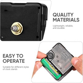 Black Clock Mechanism- Clock Parts Clock Movement Mechanism Replacement High Torque Long Shaft Clock Hands High Torque Clock Movement Clock Repair Parts Clock Movements