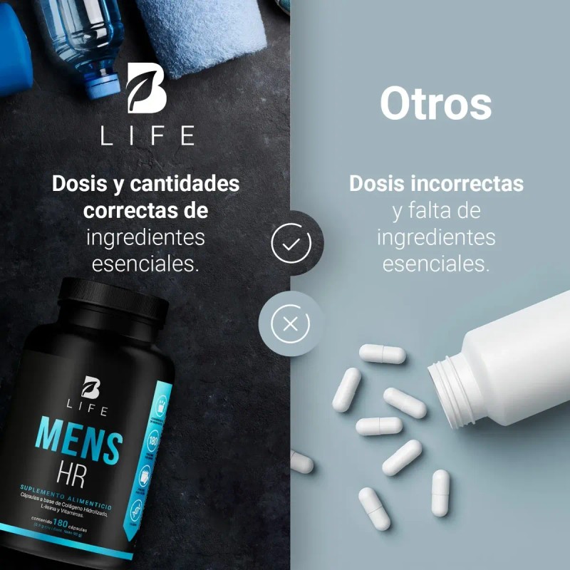 Vitaminas Cabello Barba Hombre 180 Cápsulas Life