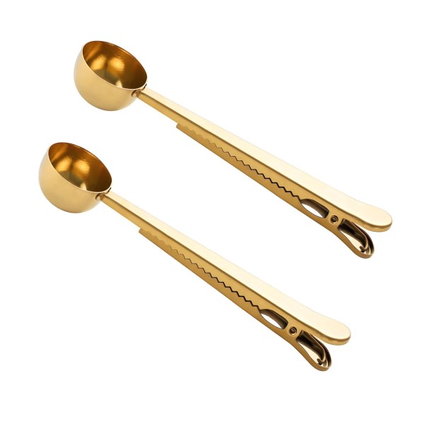 GTIEDIK Coffee Scoop Spoon with Bag Clip, Set of 2