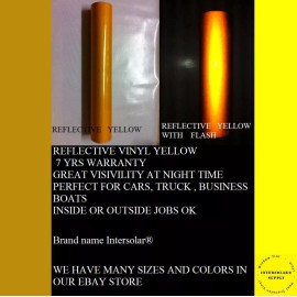 Intersolar® 12" x 48" YELLOW  Reflective Vinyl Adhesive Cutter Sign Hight Reflectivity