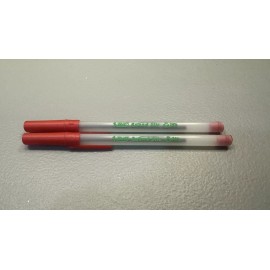 BIC 2- Red Ballpoint Ink Pens  (New) - Round Stic; ECO