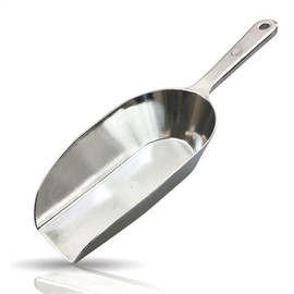 Kerafactum Handy shovel large flour scoop, sack shovel, food scoop, food scoop, flour, sugar shovel, made of cast metal, rust-proof, 21 cm, glossy design, 110 ml