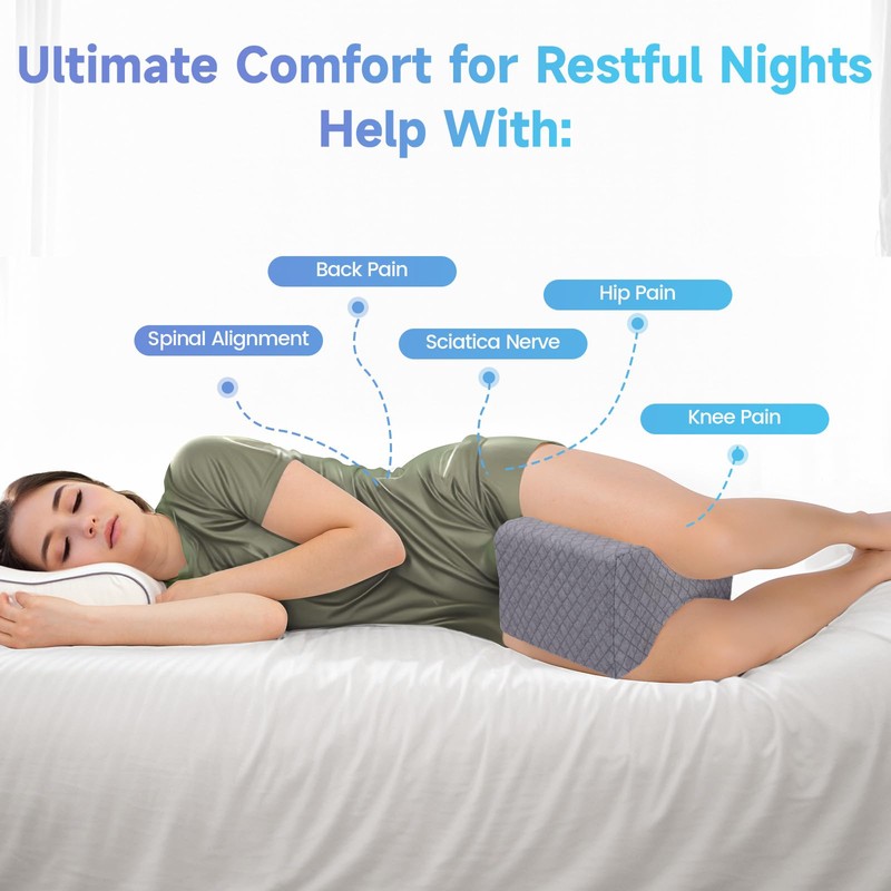 CloudBliss Knee Pillow for Side Sleepers - Cooling Leg Pillow