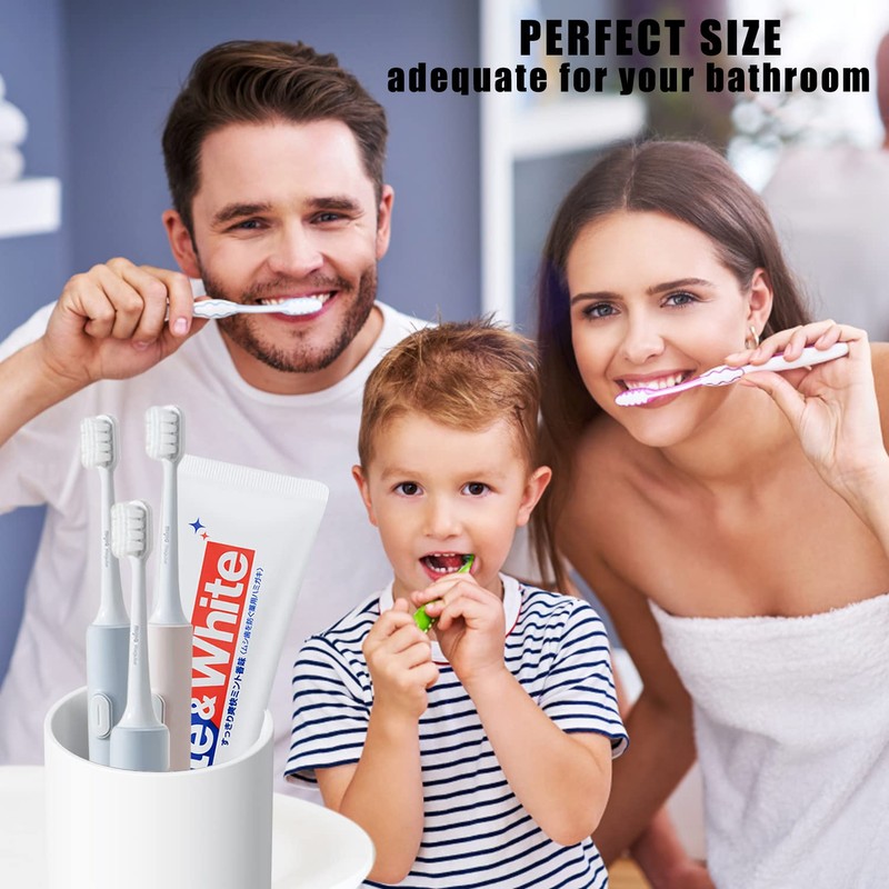 PP 2PCS Reusable Unbreakable Toothbrush Cup 10.5oz/300ml Mouthwash Holder, Easy