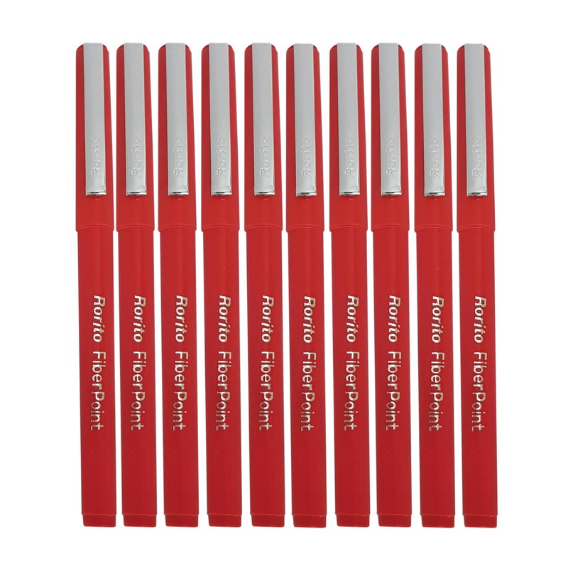FibrePoint Fineliner Pens, RED, Extra Fine Tip (0.5mm), Pack of