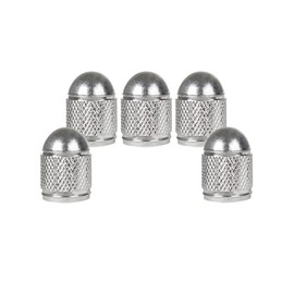 Senzeal 5PCS Aluminum Valve Stem Caps Bullet Style Tire Valve Caps Universal Dust Cap for Trucks Cars Bikes Motorcycles SUVs (Silver)