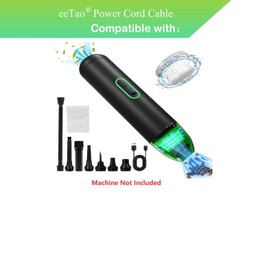eeTao USB C Charging Cable Charger Power Cord Compatible with HWTONG VC14B-0307 VC14B0307 VC14B 0307 Handheld Vacuum Cordless,3 Gear Car Vacuum Cleaner 7500mAh 7.5Ah Battery 12V DC12V Power Supply