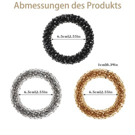 Perlenhaargummis Haarschmuck Damen Alriedy Hair Accessories Women, 3 Stück Elastische Haargummi Perlen, Strass Pferdeschwanzhalter, Perlen Haargummi Für Frauen Und Mädchen, Feschi, Volummi