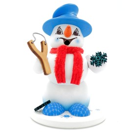 Kuhnert - Erzgebirge wood art smoker smoker figure snowman 13 cm - flake thrower