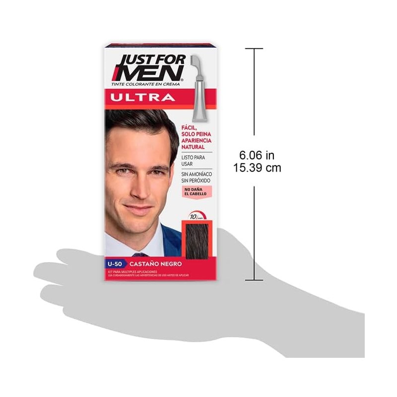 Just For Men Ultra, Tinte para Canas Castaño Negro U50