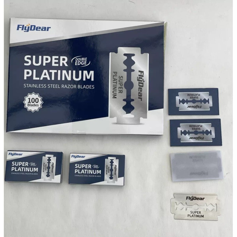FlyDear Double Edge Stainless Steel Razor Blades - 100 Pack