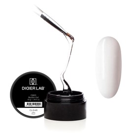Didier Lab Premium Fiber Builder Gel Clear - Self-Leveling HEMA-Free Builder Gel for Nails - Ultra-Strong LED UV Fiberglass Gel For Nail Repair Refills and Extensions - High-Adhesion Formula 50g