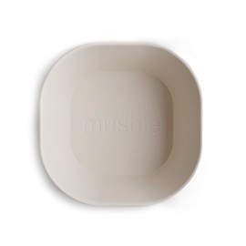 mushie Square Dinnerware Bowls for Kids | Made in Denmark, Set of 2 (Ivory)
