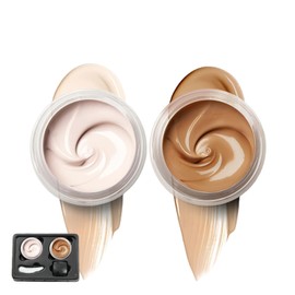 Waterproof Tat-too Cover Up and Concealer Set,Tat-too Cover Up Makeup,Concealer Cream Full Coverage,Full Coverage Body Makeup for Scars,Waterproof,Smudge Proof,Hydrating Con-cealer,Colour Corrector