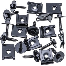 Rexka 10 Sets M4.2 Universal Fender Liner Engine Splash Shield Hex Head Screw & U Nut Kit for GM Chevy Ford Buick JeepChrysler - Multipurpose - Type B