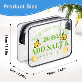 Lemon Gifts for Lemon Lovers Makeup Bag Inspirational Gifts for Her Women PVC Transparent Cosmetic Bag Lemon Travel Zipper Toiletry Pouch Best Friend Sister Birthday Christmas Graduation Gifts